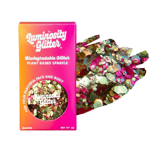 Autumn leaves blend of gold, orange and red glitter