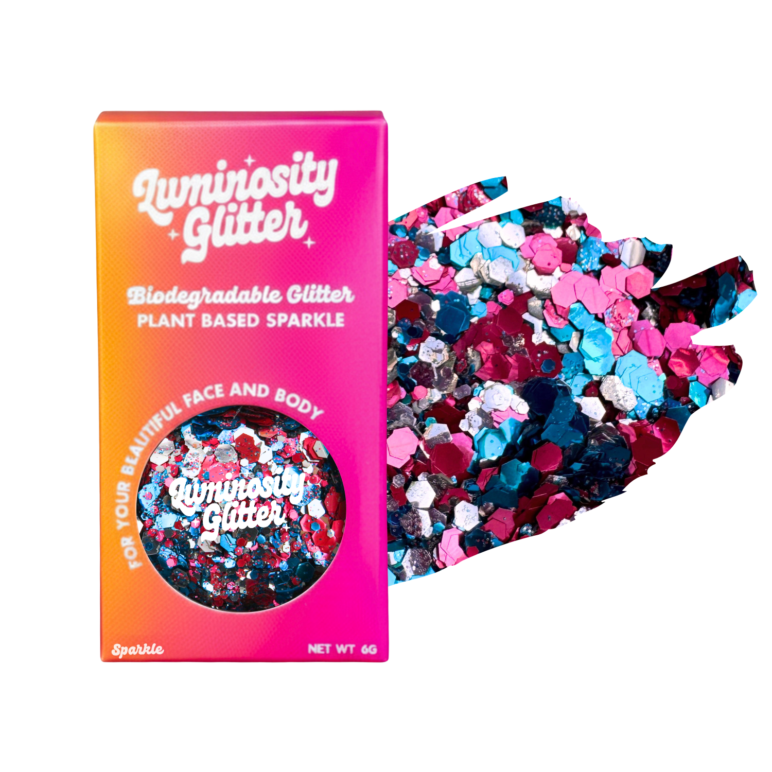 Britannia bling blend of silver, red and blue eco friendly glitter