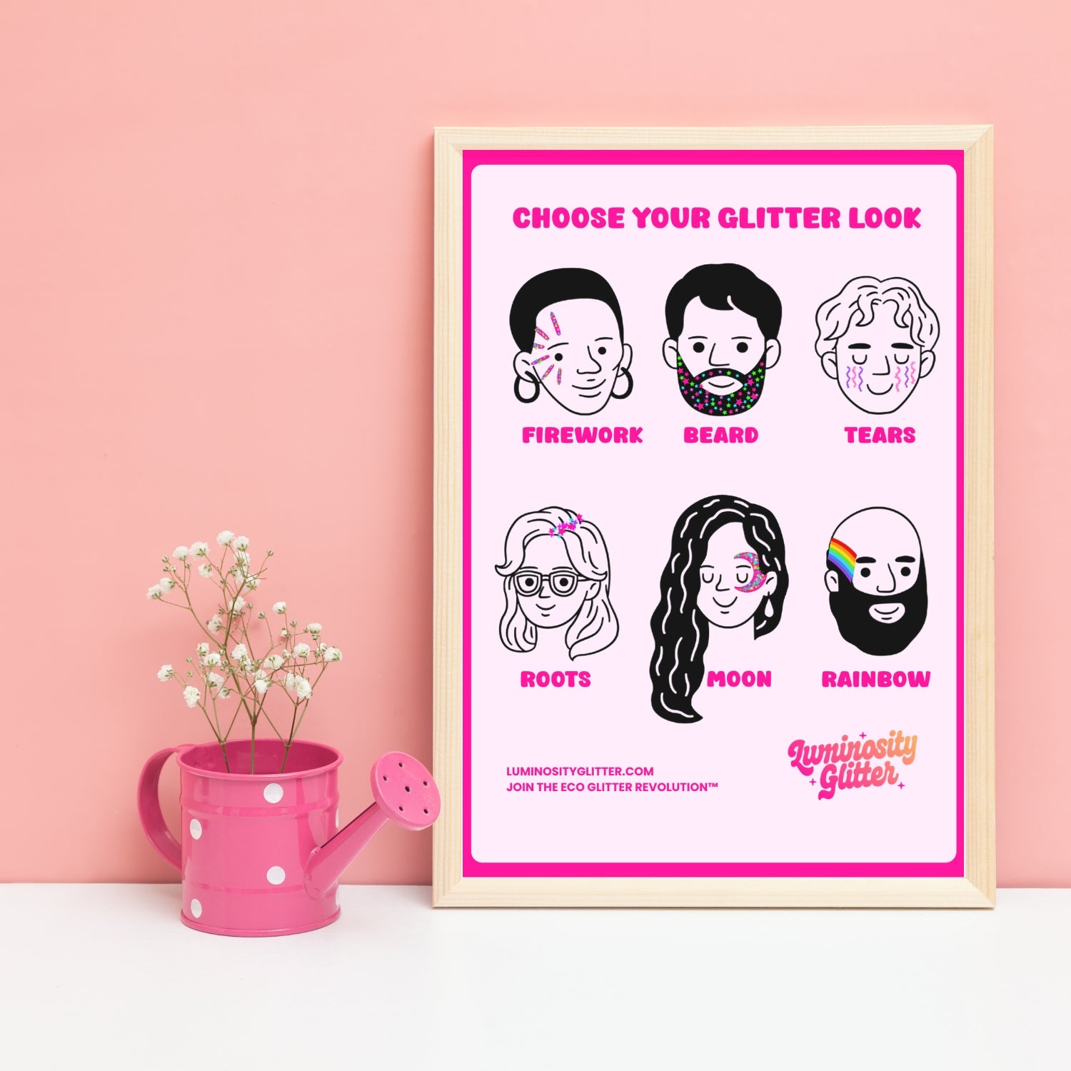 Luminosity glitter a4 glitter bar downloadable menu for pride and glitter bar events.