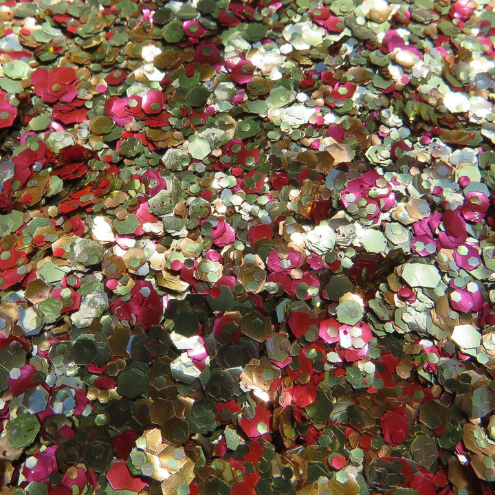 Autumn Leaves glitter blend of gold, orange and red biodegradable glitter