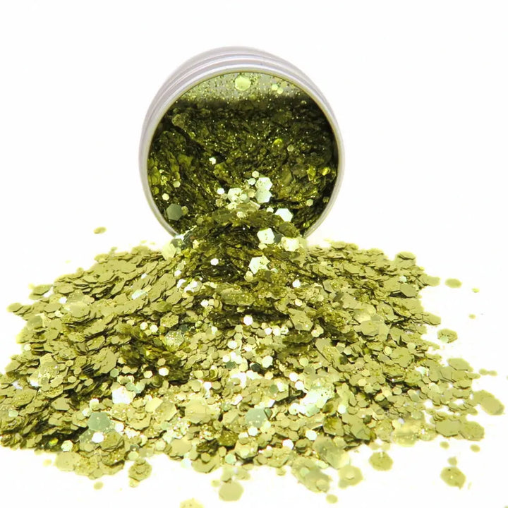 Gold Rush Glitter Blend: biodegradable cosmetic glitter by Luminosity Glitter