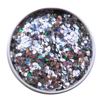 Holographic Silver Biodegradable Glitter Individual 6g Pot (B2B) Luminosity Glitter