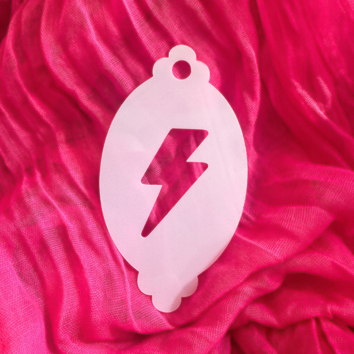 Lightning Bolt Face Painting Stencil Luminosity Glitter