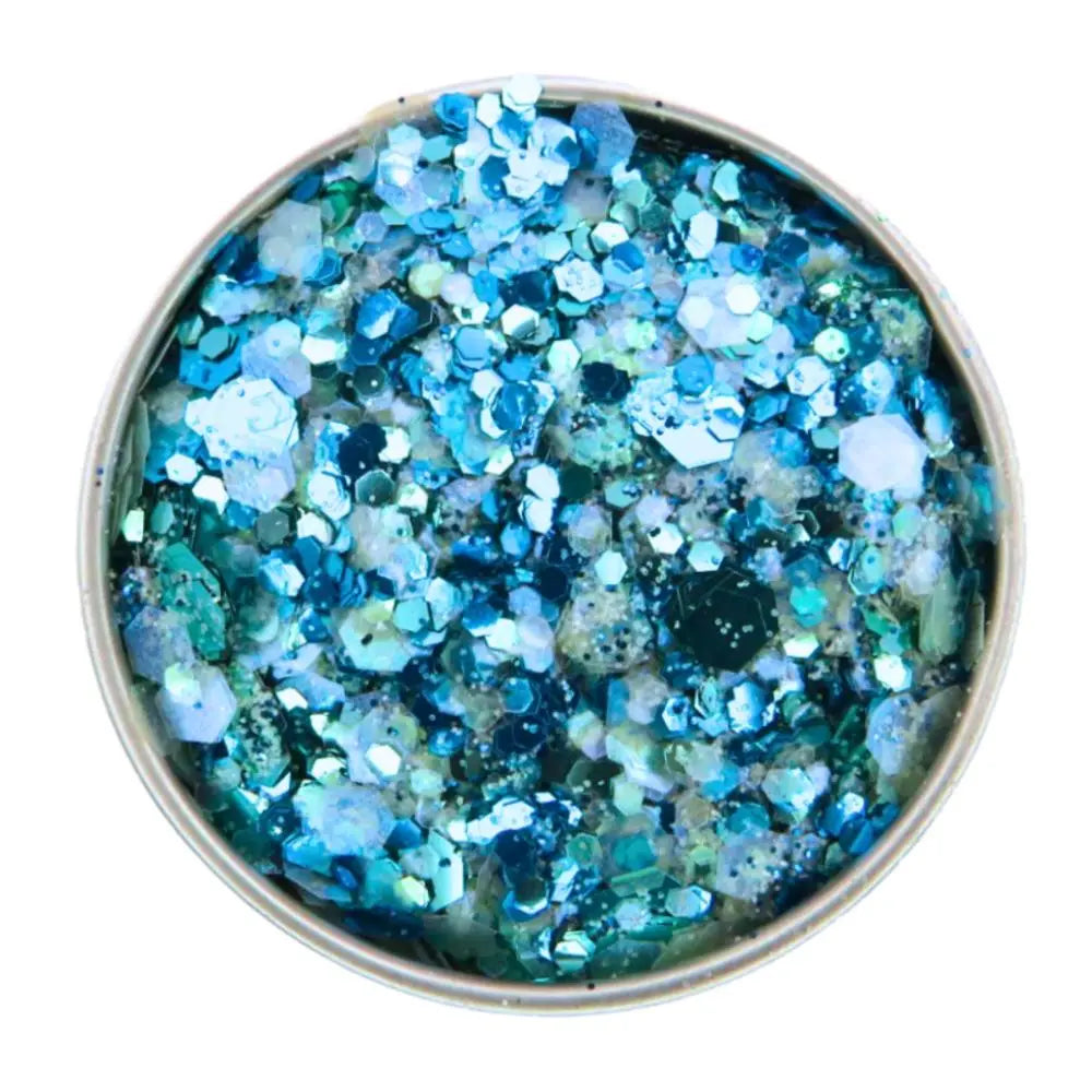 Merman close mix close up. A blend of blue, green, turquoise and opalescent blue. Colours of the gay man pride flag.
