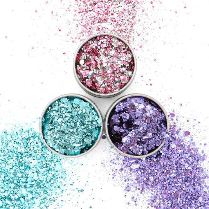 Unicorn eco glitter set with biodegradable glitter pots